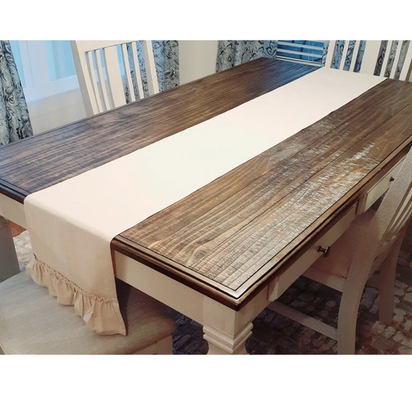 Farmhouse Table Runner Country Cottage Decor Cotton Decorative Dining Cloth 72" - Picture 5 of 9